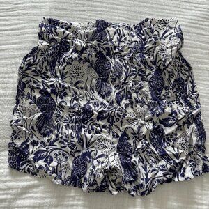 🦚 NAF NAF Paris Printed Shorts – Size 38 EU / 6 US – Bali Blue Birds – NWOT 🦚